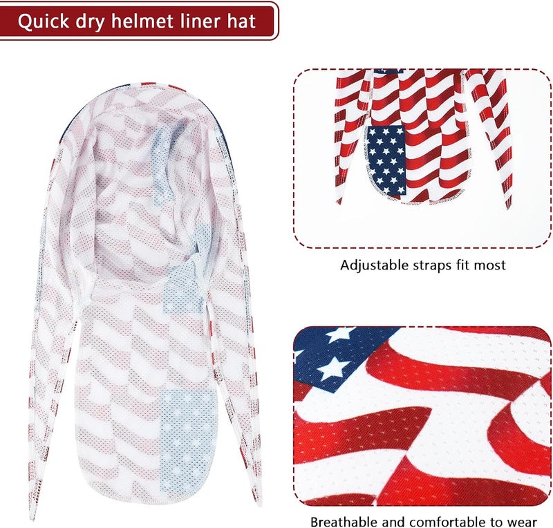 DOCILA 9 Pcs Do Rags Skull Cap Men Women Helmet Liner Head Bandana Motorcycle Durags Caps Cycling Beanie Sports Accessories - Image 5